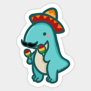 Mexican T-Rex, cute Dino, Dinosaur Sticker